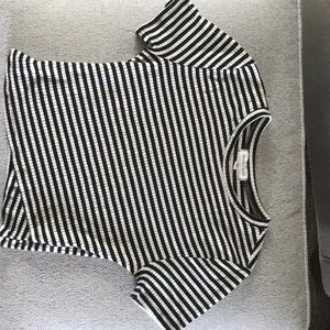 Black & white striped crop top, sz S